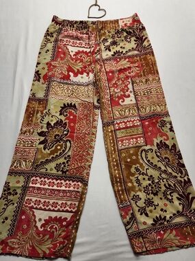 ⭐️Mlle Gabrielle Patchwork Palazzo Pants Comfort Large Festival Boho Casual